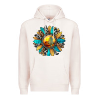 Pale Pink sunset sunflower Premium Hoodie - JahusDesignShop