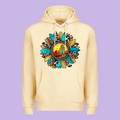 Sunset Sunflower Premium Hoodie Designed By Jahusdesignshop