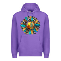 Purple sunset sunflower Premium Hoodie - JahusDesignShop