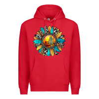 Red sunset sunflower Premium Hoodie - JahusDesignShop