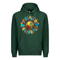 Sports Green sunset sunflower Premium Hoodie - JahusDesignShop