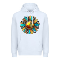 White sunset sunflower Premium Hoodie - JahusDesignShop