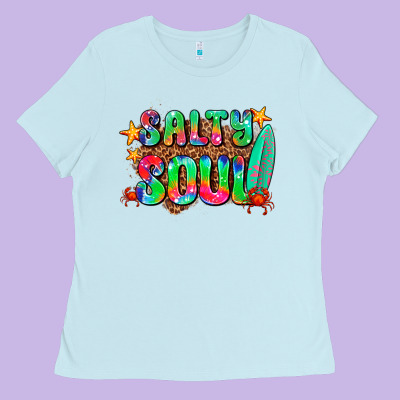 Salty Soul Ladies Tee Designed By Adodesignshop