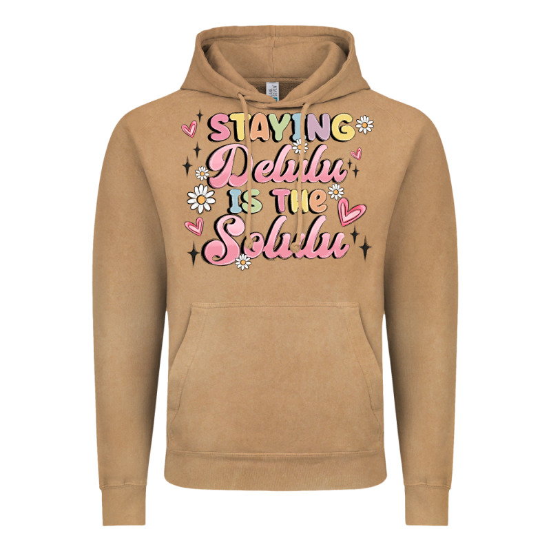 Staying Delulu Is The Solulu Vintage Hoodie by MaliasSmallBusiness | Teevron