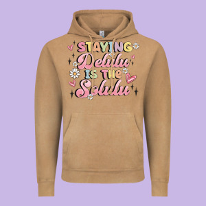 Staying Delulu Is The Solulu Vintage Hoodie Designed By Maliassmallbusiness