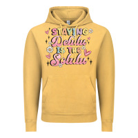 Vintage Mustard staying delulu is the solulu Vintage Hoodie - MaliasSmallBusiness