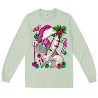 Matcha Pink Christmas Breast Cancer Ribbon Volleyball Long Sleeve Tee - BundleAndBundleShop