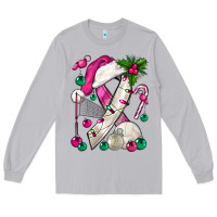 Moon Dust Pink Christmas Breast Cancer Ribbon Volleyball Long Sleeve Tee - BundleAndBundleShop