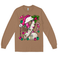 Toasted Coconut Pink Christmas Breast Cancer Ribbon Volleyball Long Sleeve Tee - BundleAndBundleShop