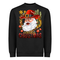 Black Cowboy Christmas Santa Heavyweight Sweatshirt - BundleAndBundleShop