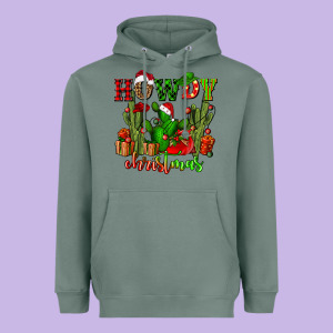 Howdy Christmas With Cactusses Heavyweight Hoodie Designed By Cowgirlartshop