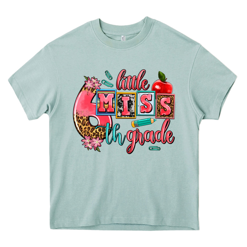Little Miss 6 Th Grade Heavy Core Tee by AdoDesignShop | Teevron