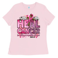 Bubblegum Pink heal cancer for nothing is impossible with god luk Ladies Tee - Artiststas