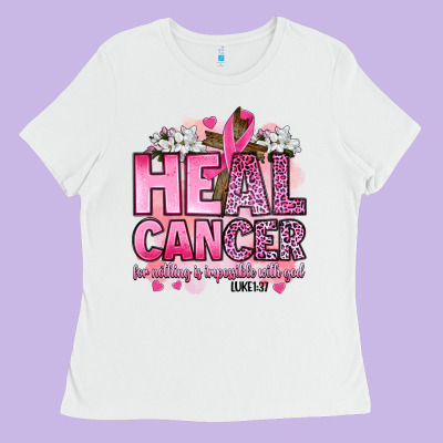 Heal Cancer For Nothing Is Impossible With God Luk Ladies Tee Designed By Artiststas