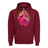 Burgundy cancer boxing gloves with ribbon Zipper Hoodie - NancyCooperArtShop