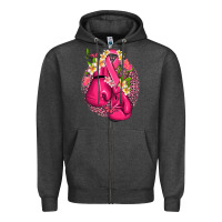Charcoal Heather cancer boxing gloves with ribbon Zipper Hoodie - NancyCooperArtShop