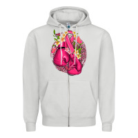 Dove Grey cancer boxing gloves with ribbon Zipper Hoodie - NancyCooperArtShop