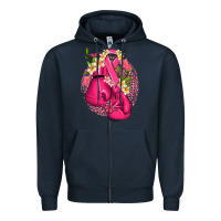 Navy cancer boxing gloves with ribbon Zipper Hoodie - NancyCooperArtShop