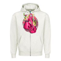 Oatmeal Heather cancer boxing gloves with ribbon Zipper Hoodie - NancyCooperArtShop