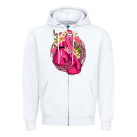 White cancer boxing gloves with ribbon Zipper Hoodie - NancyCooperArtShop