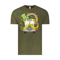 Vintage Olive st. patrick's day school bus Vintage Tee - MaliasSmallBusiness