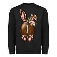 Black American Football Easter Bunny Heavyweight Sweatshirt - BundleAndBundleShop