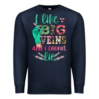 Navy i like big veins and i cannot lie Premium Sweatshirt - CowGirlArtShop