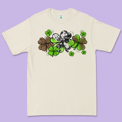 Western Cowhide Leopard Glitter Shamrocks Premium Tee Designed By Jasminsmagicworld