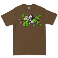 Cacao Western Cowhide Leopard Glitter Shamrocks Premium Tee - Jasminsmagicworld