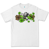 White Western Cowhide Leopard Glitter Shamrocks Premium Tee - Jasminsmagicworld