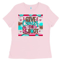 Bubblegum Pink give cancer the boot Ladies Tee - JahusDesignShop
