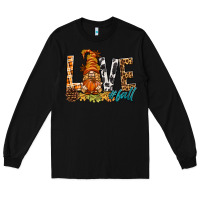 Black Love Fall Gnome Long Sleeve Tee - BundleAndBundleShop
