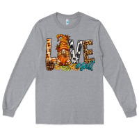 Heather Grey Love Fall Gnome Long Sleeve Tee - BundleAndBundleShop