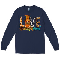 Navy Love Fall Gnome Long Sleeve Tee - BundleAndBundleShop