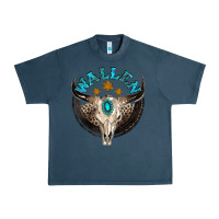 Midnight Navy wallen with bull skull Urban Heavy Tee - NancyCooperArtShop