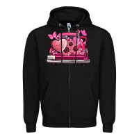 Black cancer truck back view Zipper Hoodie - NancyCooperArtShop