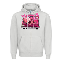 Dove Grey cancer truck back view Zipper Hoodie - NancyCooperArtShop