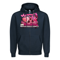 Navy cancer truck back view Zipper Hoodie - NancyCooperArtShop