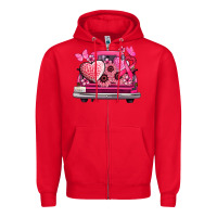Red cancer truck back view Zipper Hoodie - NancyCooperArtShop