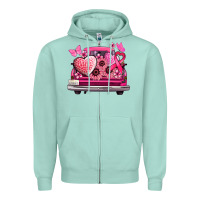 Seafoam cancer truck back view Zipper Hoodie - NancyCooperArtShop