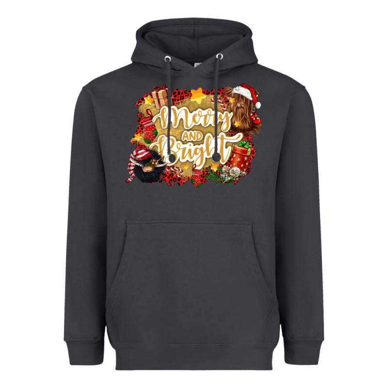 Merry And Bright Heavyweight Hoodie by CowGirlArtShop | Teevron
