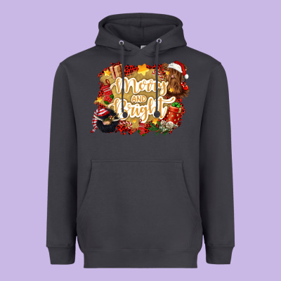 Merry And Bright Heavyweight Hoodie Designed By Cowgirlartshop