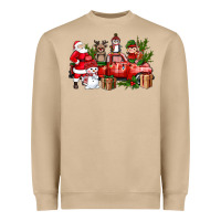 Mushroom Santa Snowman Reindeer Penguin Elf Christmas Truck Heavyweight Sweatshirt - BundleAndBundleShop