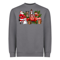 Storm Santa Snowman Reindeer Penguin Elf Christmas Truck Heavyweight Sweatshirt - BundleAndBundleShop
