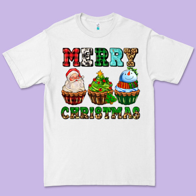 Merry Christmas With Cupcakes Premium Tee Designed By Adodesignshop