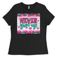 Black never give up Ladies Tee - JahusDesignShop
