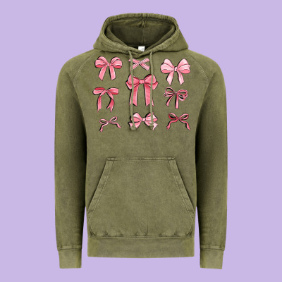 Pink Ribbons Vintage Hoodie Designed By Maliassmallbusiness