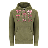 Vintage Olive pink ribbons Vintage Hoodie - MaliasSmallBusiness