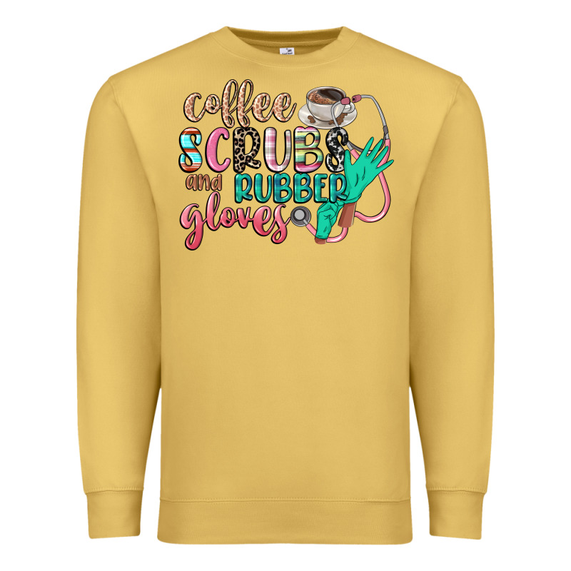 Coffee Scrubs And Rubber Gloves Premium Sweatshirt by CowGirlArtShop | Teevron