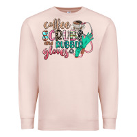 Pale Pink coffee scrubs and rubber gloves Premium Sweatshirt - CowGirlArtShop